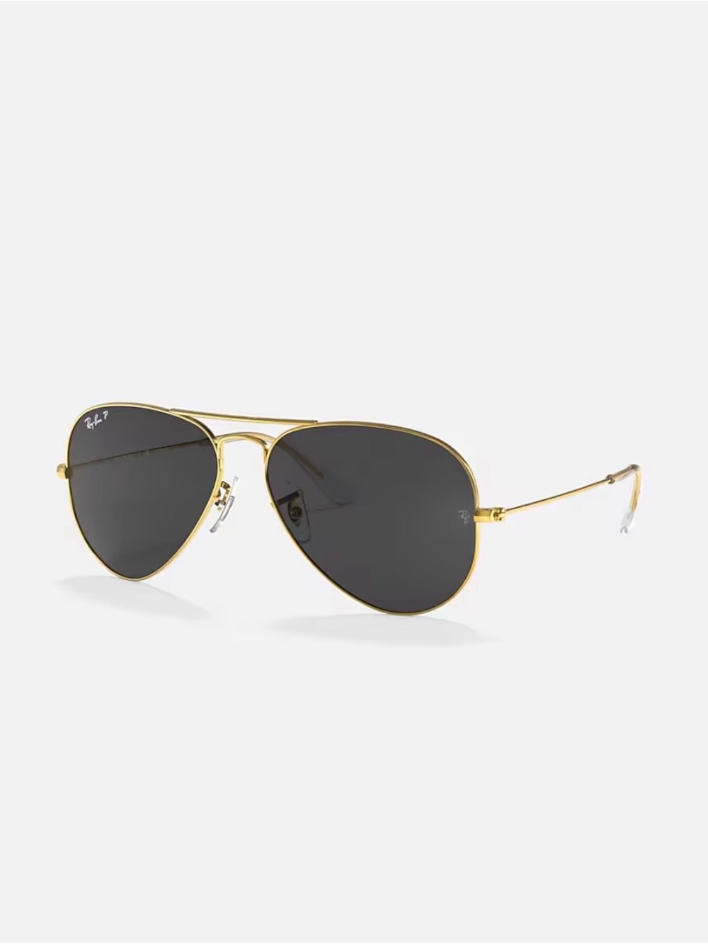 Ray-Ban Gold Frame Aviator Sunglasses with Black Lenses